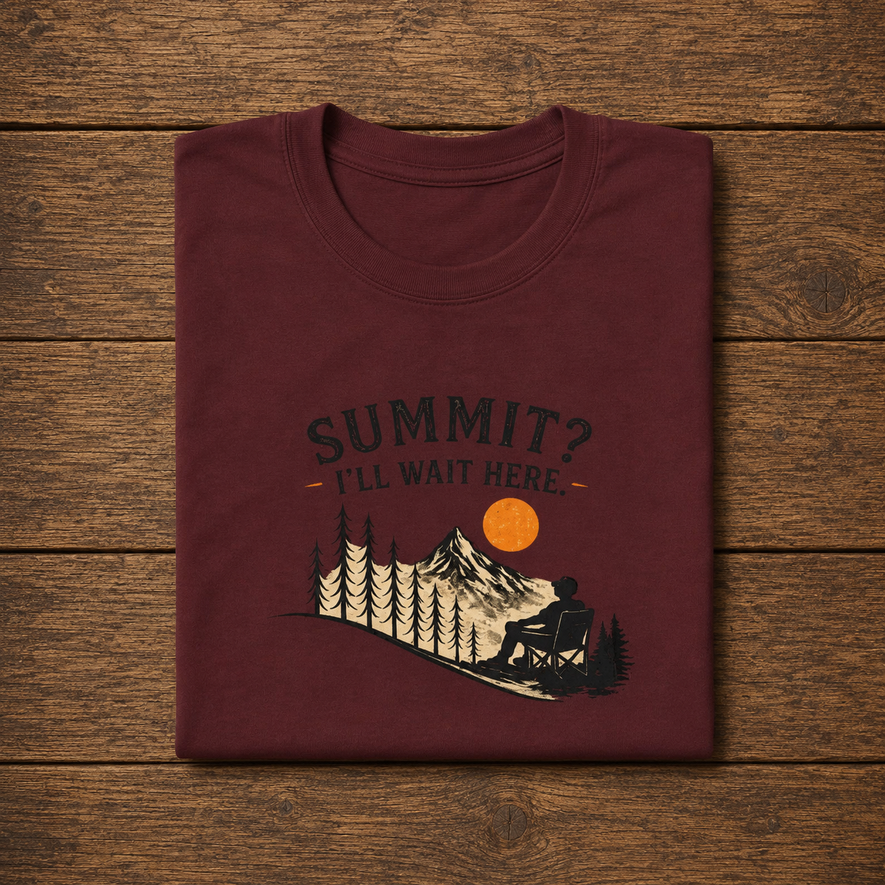 Summit? I'll Wait Here. - Outdoor Camping T-Shirt