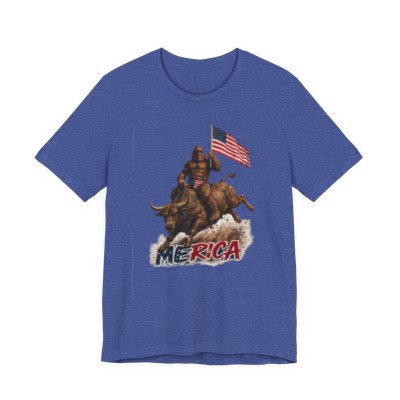 Patriotic Bigfoot Riding Bull ‘Merica Tee