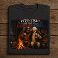 1776–2026 Campfire Story Tee — Patriotic History Graphic T-Shirt