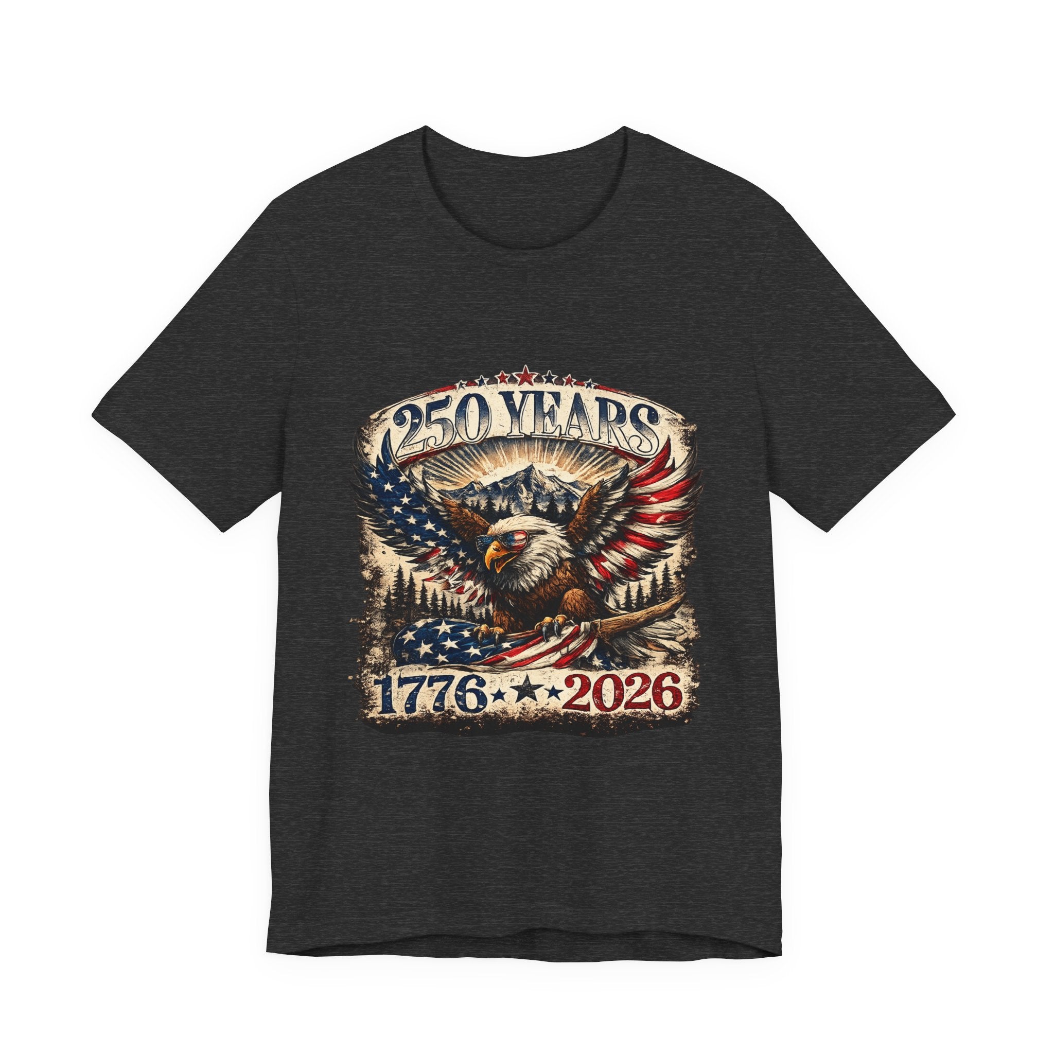 250 Years 1776–2026 Eagle T-Shirt — Patriotic Fourth of July Anniversary Tee