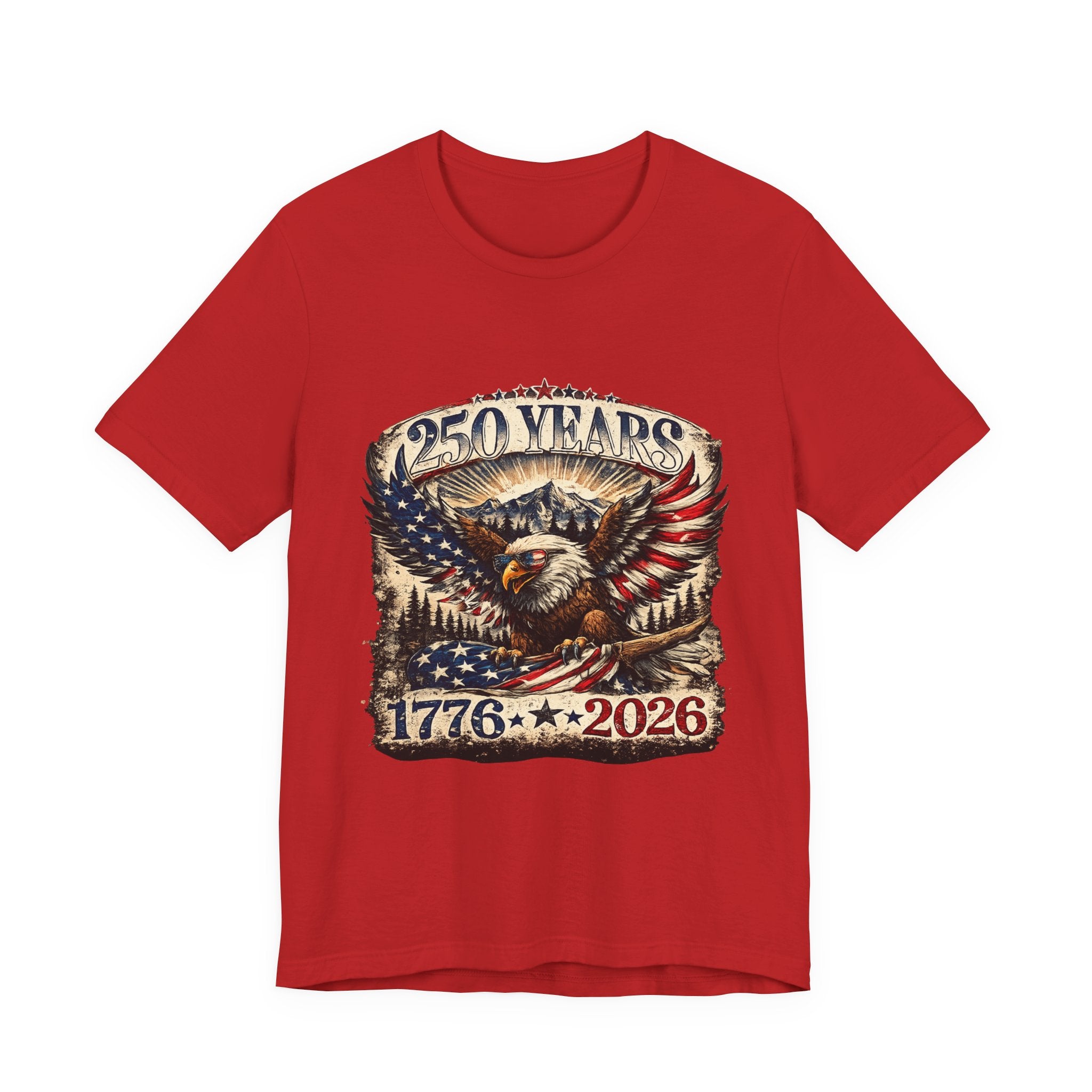 250 Years 1776–2026 Eagle T-Shirt — Patriotic Fourth of July Anniversary Tee
